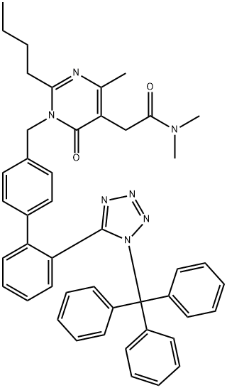 2-ブチル-1,6-ジヒドロ-N,N,4-トリメチル-6-オキソ-1-[[2'-[1-(トリフェニルメチル)-1H-テトラゾール-5-イル][1,1'-ビフェニル]-4-イル]メチル]-5-ピリミジンアセトアミド