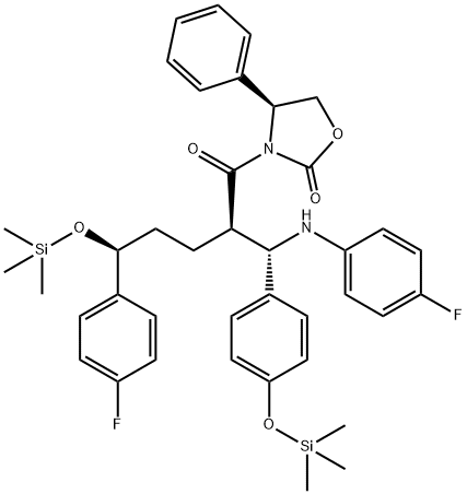 3-[(2R,5S)-5-(4-フルオロフェニル)-2-[(S)-[(4-フルオロフェニル(アミノ)]][4-[トリメチルシリル]-オキシ]フェニル]メチル]-1-オキソ-5-[(トリメチルシリル)オキシ]ペンチル]-4-フェニル-(4S)-2-オキサゾリジノン
